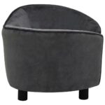 vidaXL Dog Sofa Dark Gray 27.2"x19.3"x15.7" Plush